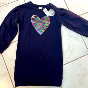 NWT GAP sweatshirt dress with flippy sequins